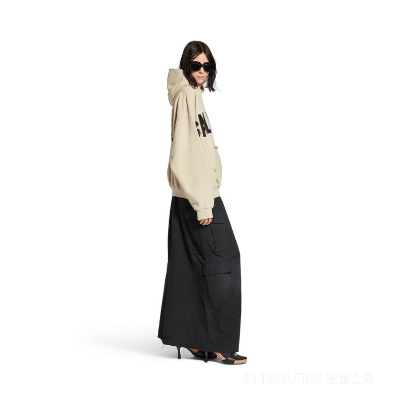 TAPE TYPE RIPPED POCKET HOODIE连帽卫衣