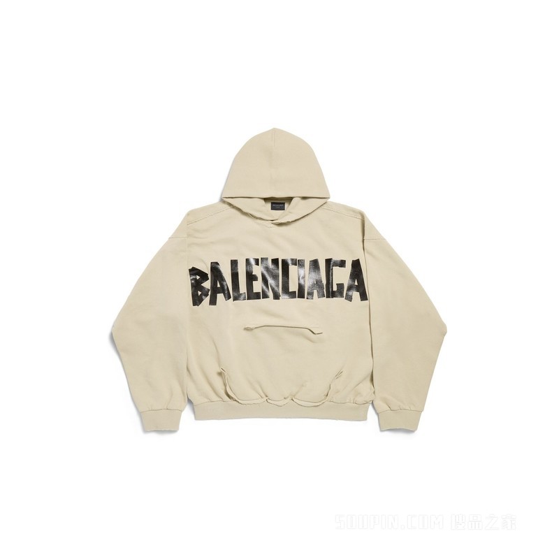 TAPE TYPE RIPPED POCKET HOODIE连帽卫衣