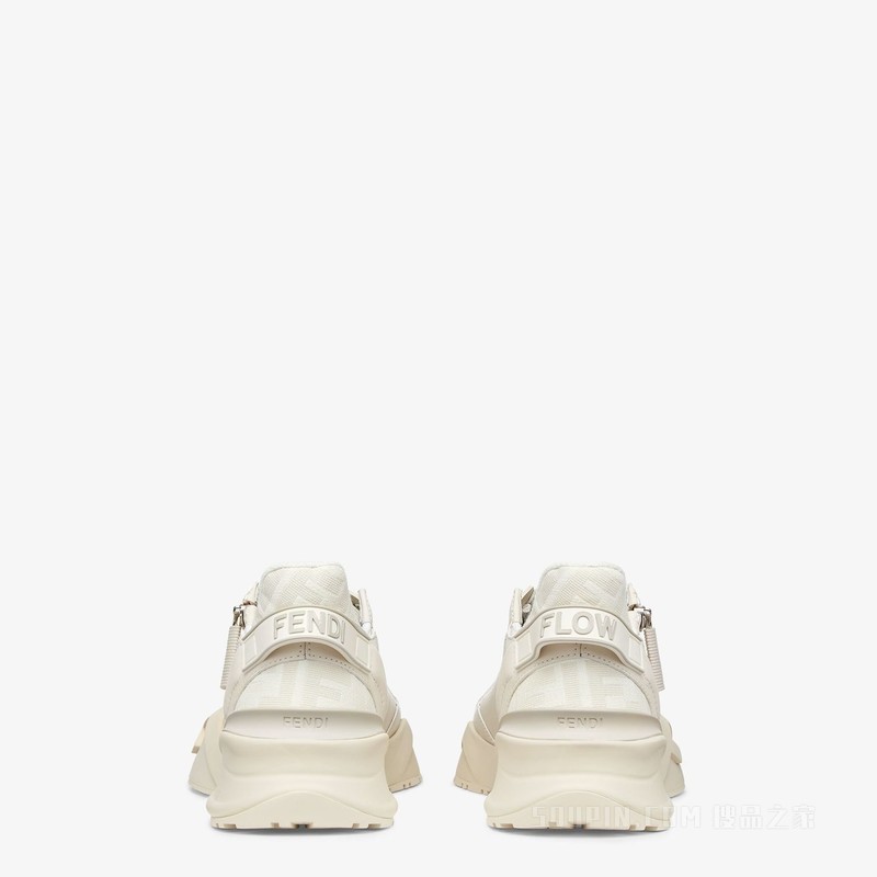 FENDI Flow 白色皮质低帮鞋