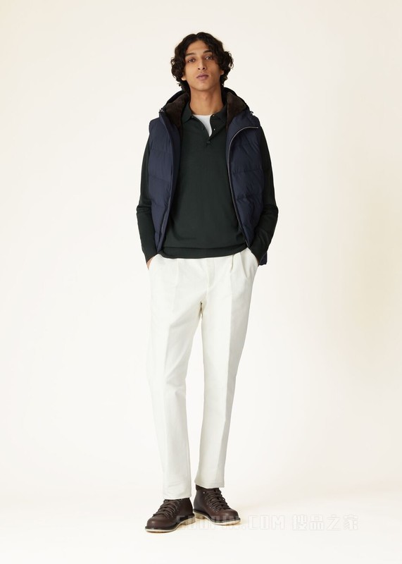 Loro Piana 男士 Polo 针织衫 初剪羊毛