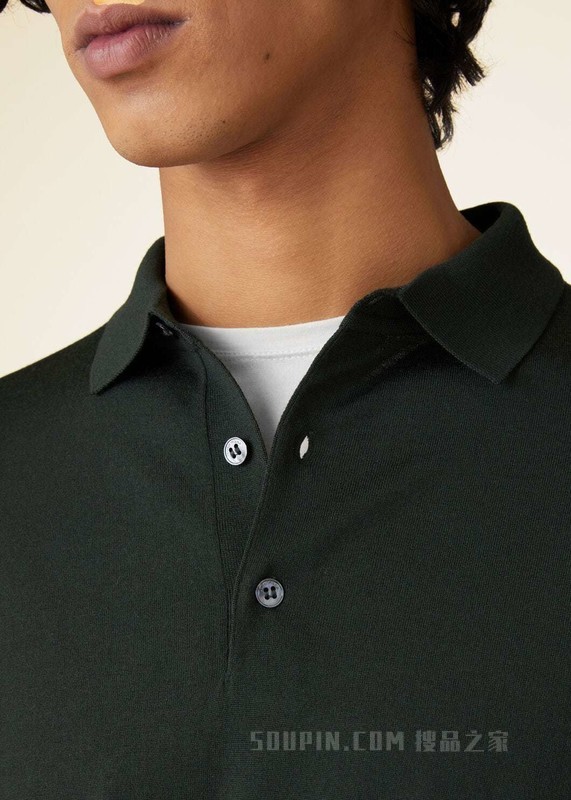 Loro Piana 男士 Polo 针织衫 初剪羊毛