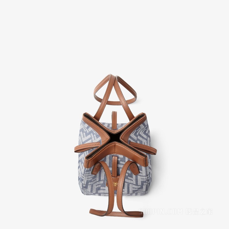 FENDI Origami Mini 蓝色牛仔面料效果FF提花百变迷你手袋