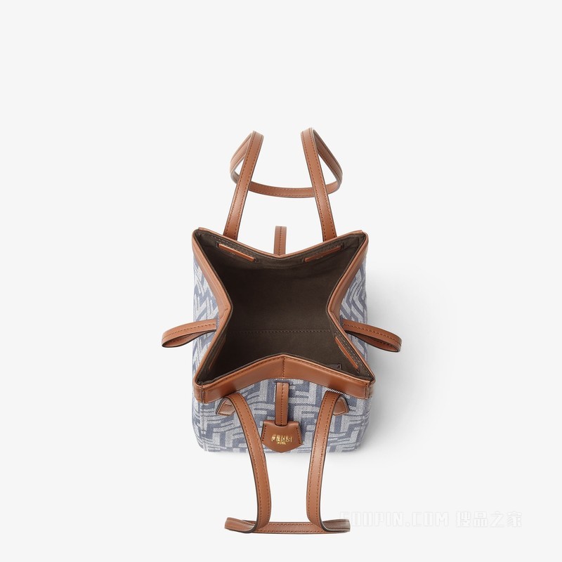 FENDI Origami Mini 蓝色牛仔面料效果FF提花百变迷你手袋