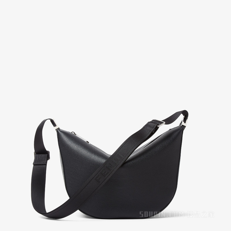 FENDI Roma皮革FENDI Melon中号手袋 黑色皮革手袋