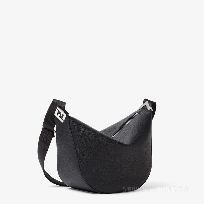 FENDI Roma皮革FENDI Melon中号手袋 黑色皮革手袋