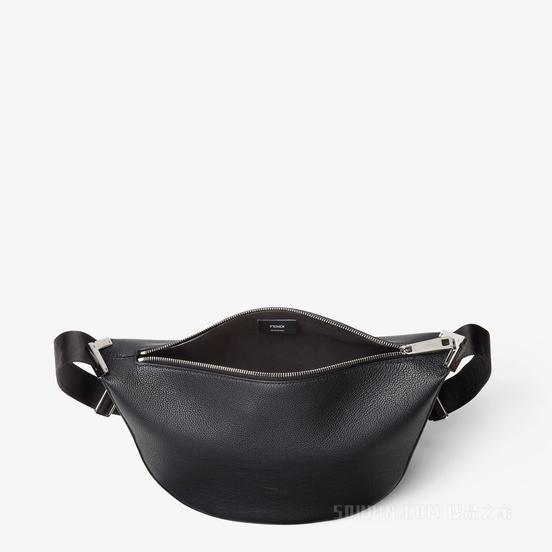 FENDI Roma皮革FENDI Melon中号手袋 黑色皮革手袋