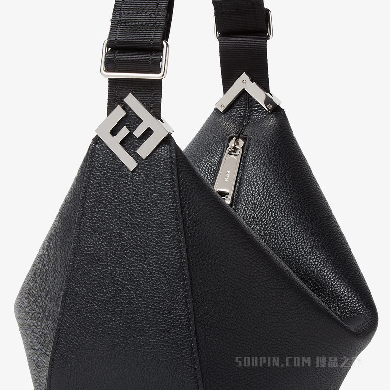 FENDI Roma皮革FENDI Melon中号手袋 黑色皮革手袋