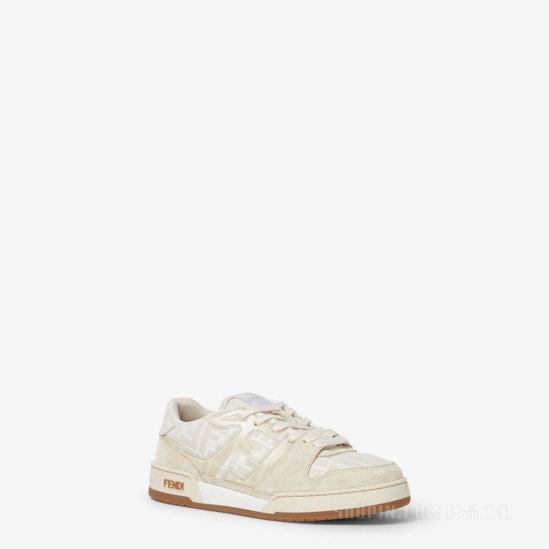 FENDI Match运动鞋 白色FF提花低帮鞋