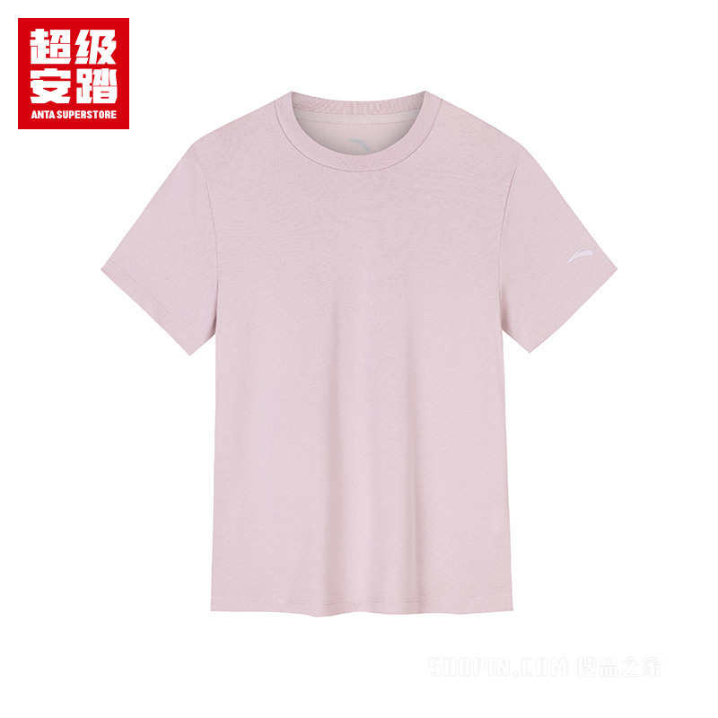超级安踏生活系列运动复古女子短袖针织衫