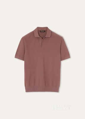 无纽扣 Polo 衫 棉 , 桑蚕丝