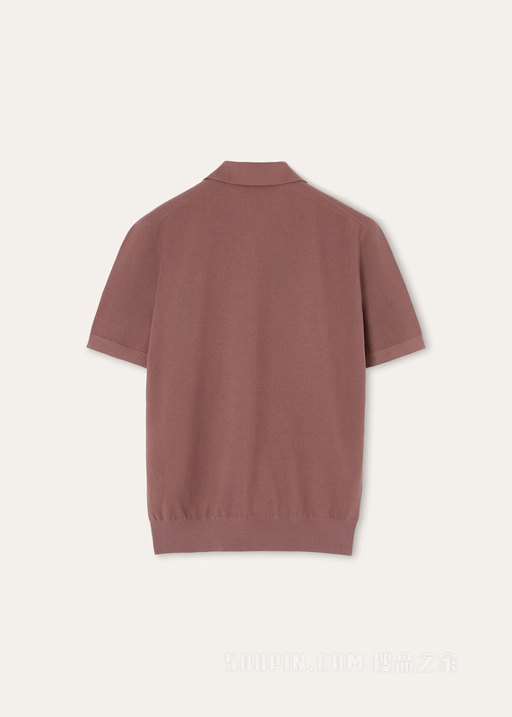 无纽扣 Polo 衫 棉 , 桑蚕丝