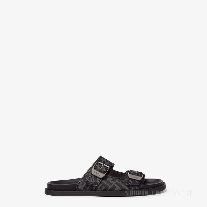 FENDI Feel凉鞋 FF提花布料凉鞋