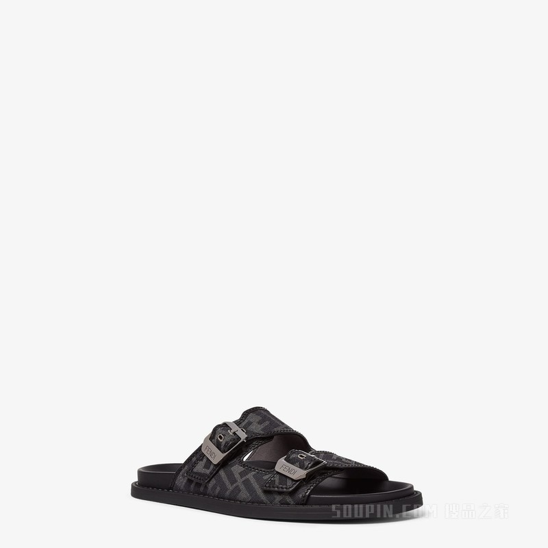 FENDI Feel凉鞋 FF提花布料凉鞋