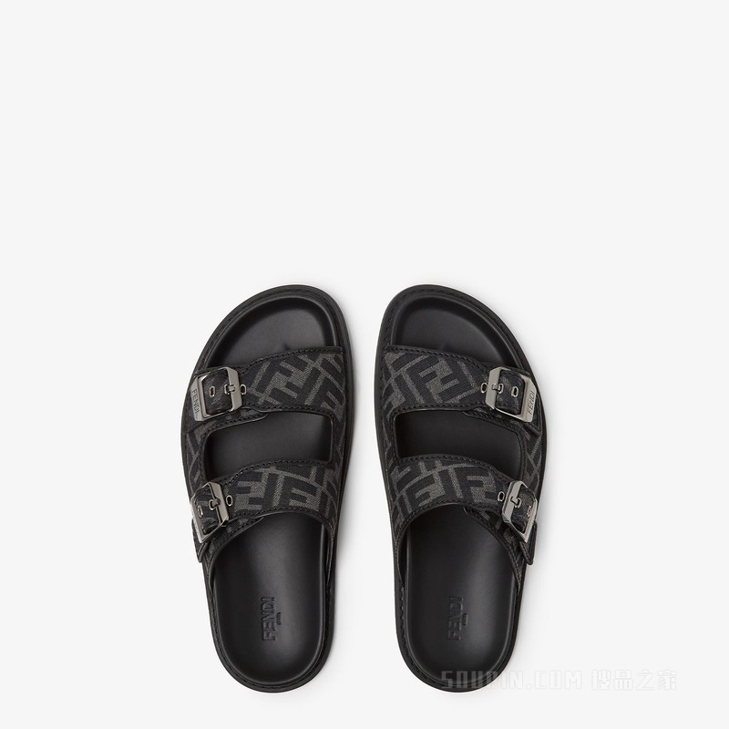 FENDI Feel凉鞋 FF提花布料凉鞋