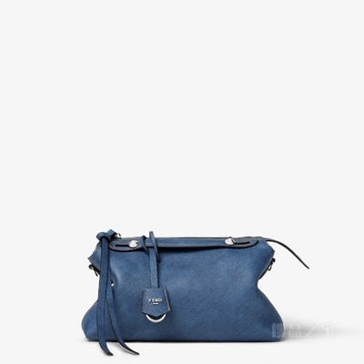 By The Way Soft中号手袋 牛仔面料效果蓝色皮革手袋