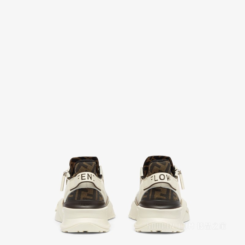 FENDI Flow 米色皮革低帮鞋
