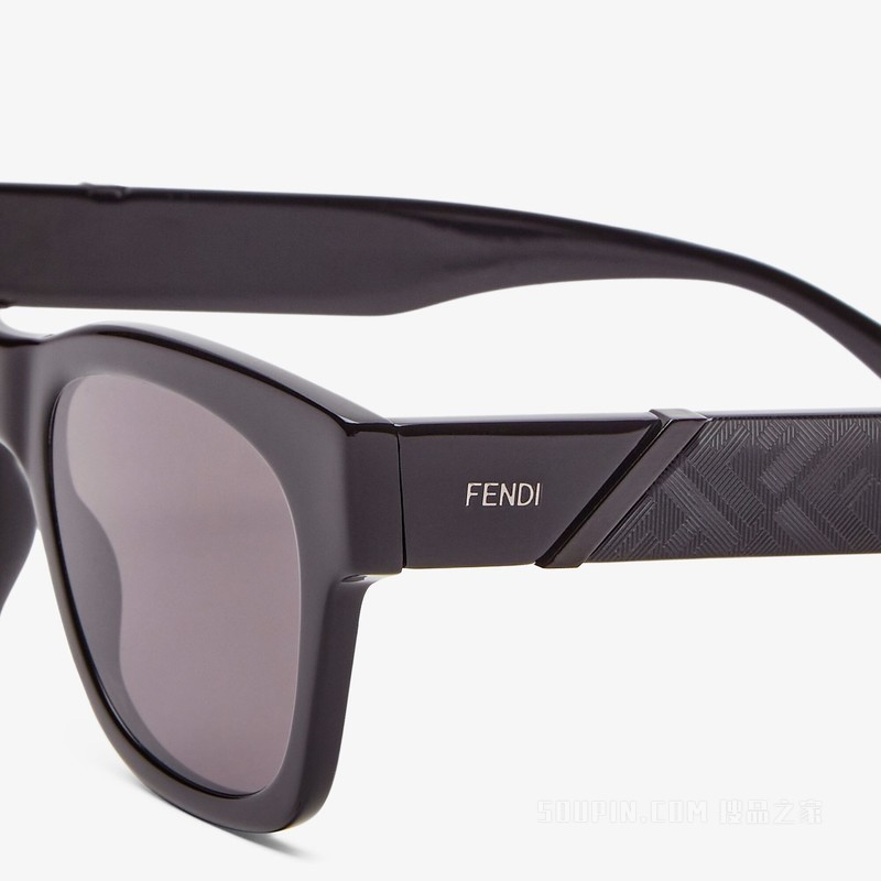 FENDI Diagonal 黑色醋酸酯材料太阳镜