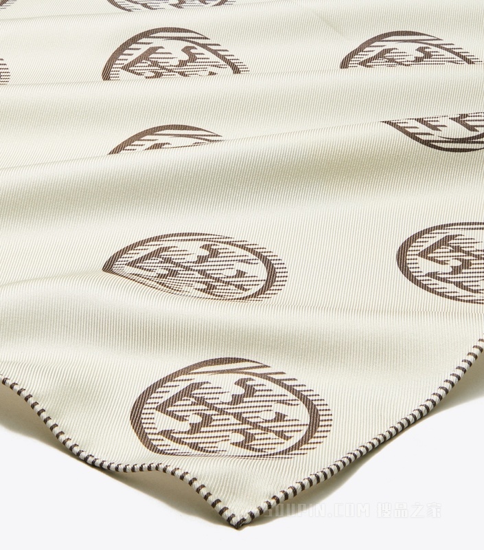 T Monogram 围巾 象牙白