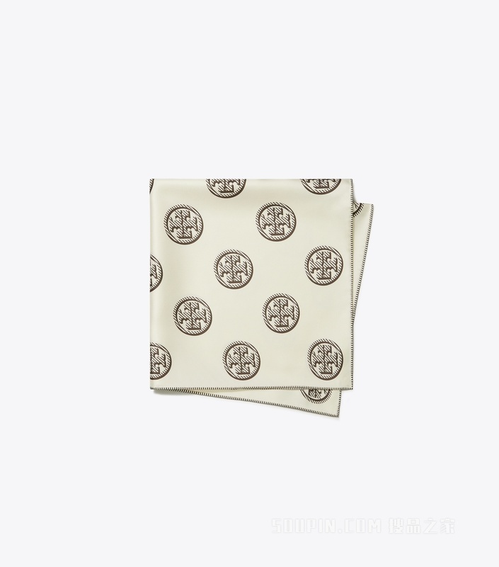 T Monogram 围巾 象牙白