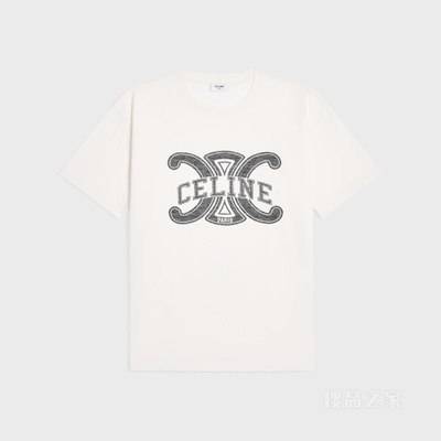宽松T恤 荧光白/黑色-01OB