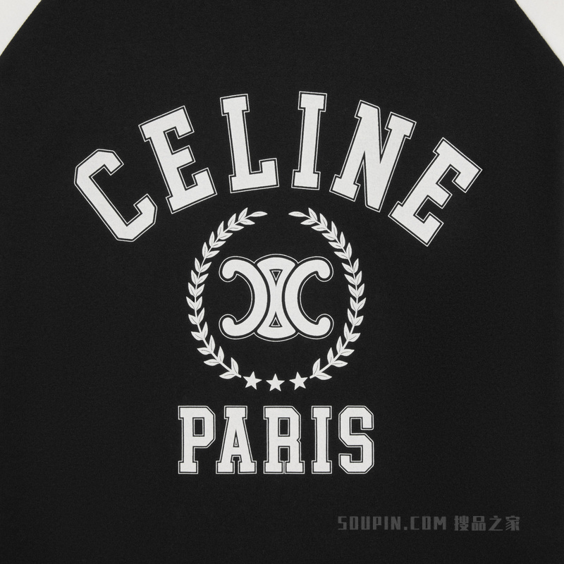 CELINE宽松T恤 黑色 / 米白色-38OW