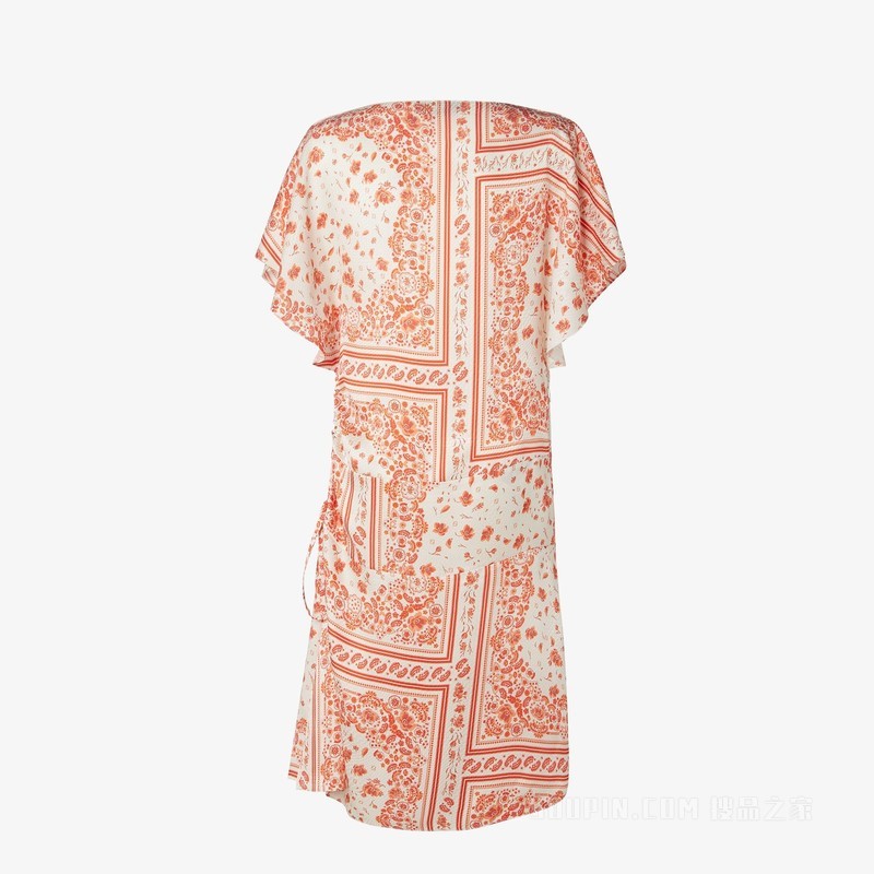 连衣裙 Coral Bandana印花桑蚕丝连衣裙
