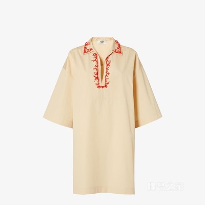 连衣裙 米色府绸连衣裙