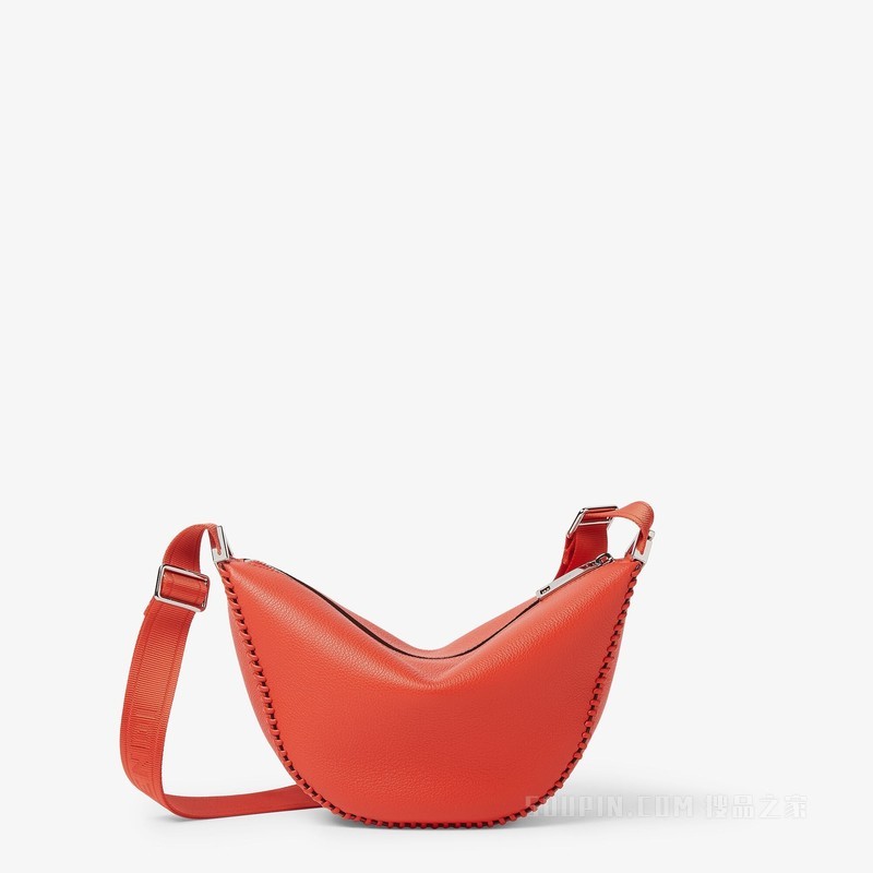 FENDI Roma皮革FENDI Melon小号手袋 珊瑚红皮革手袋