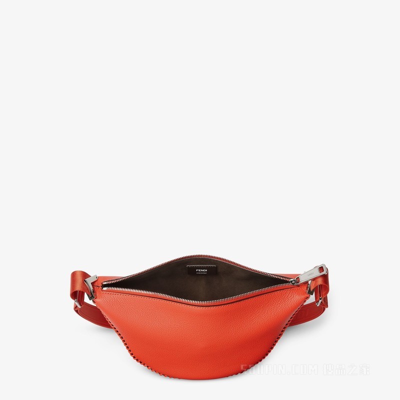 FENDI Roma皮革FENDI Melon小号手袋 珊瑚红皮革手袋