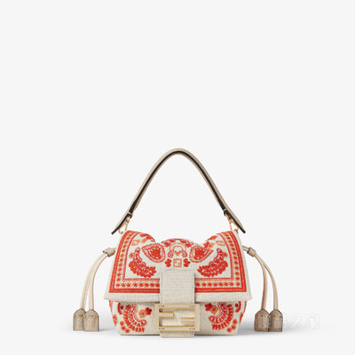 Mamma Baguette小号手袋 Coral Bandana刺绣帆布迷你手袋