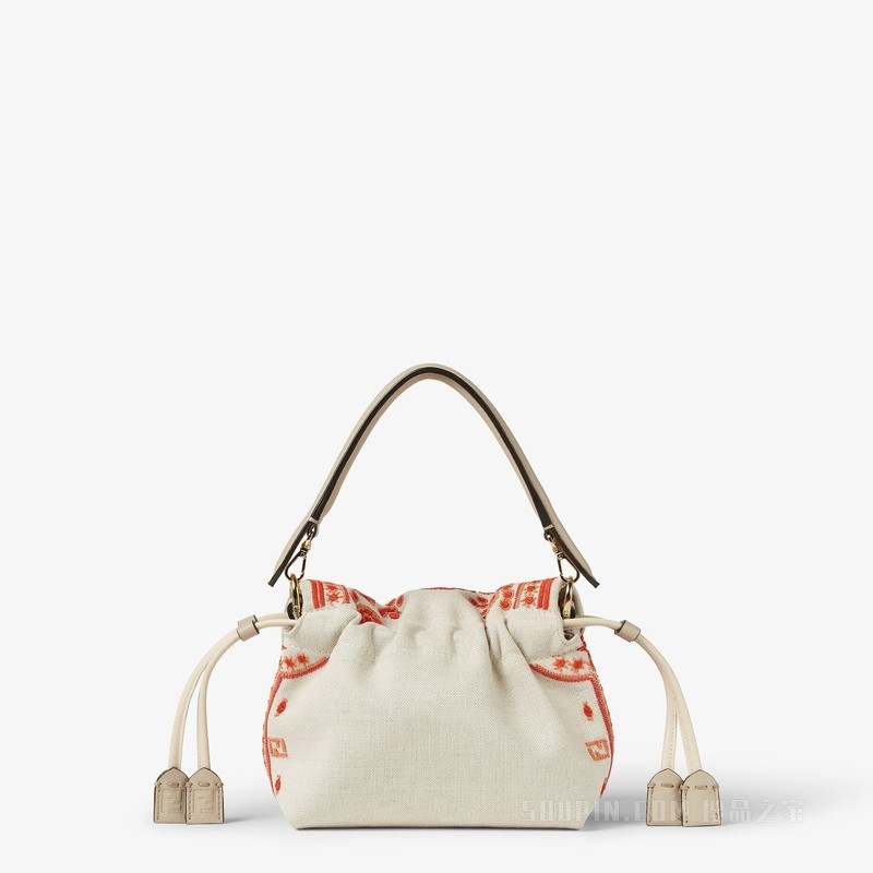 Mamma Baguette小号手袋 Coral Bandana刺绣帆布迷你手袋