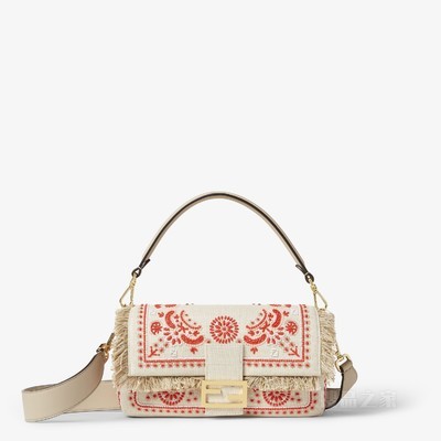 Baguette Coral Bandana刺绣帆布手袋