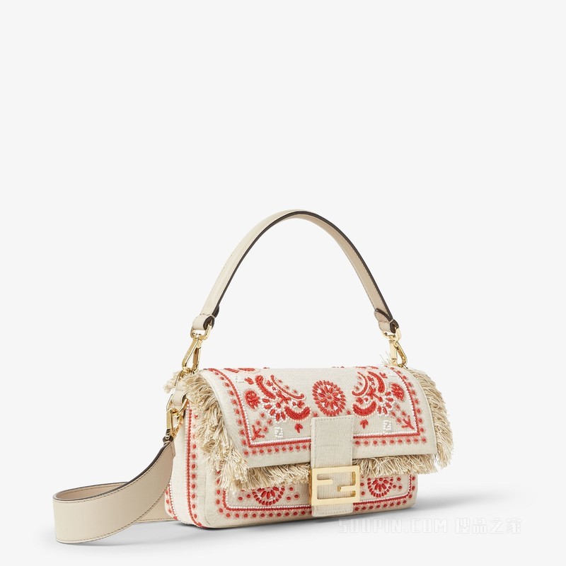 Baguette Coral Bandana刺绣帆布手袋
