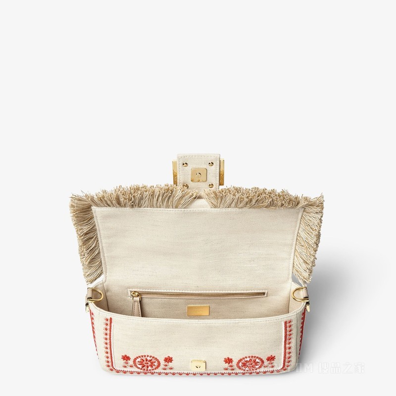 Baguette Coral Bandana刺绣帆布手袋