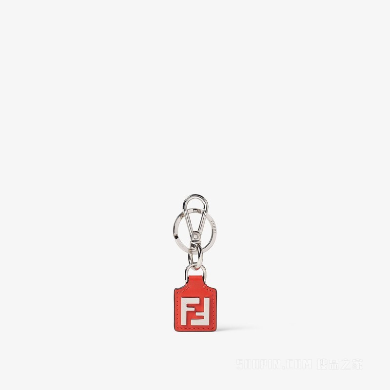 FF Squared钥匙圈 红色皮革钥匙圈