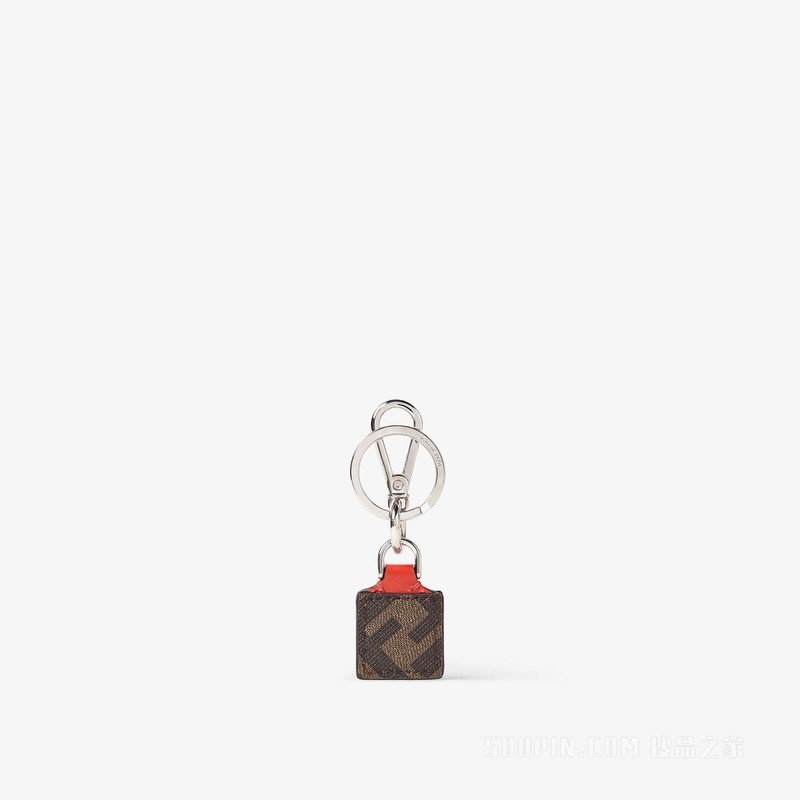 FF Squared钥匙圈 红色皮革钥匙圈