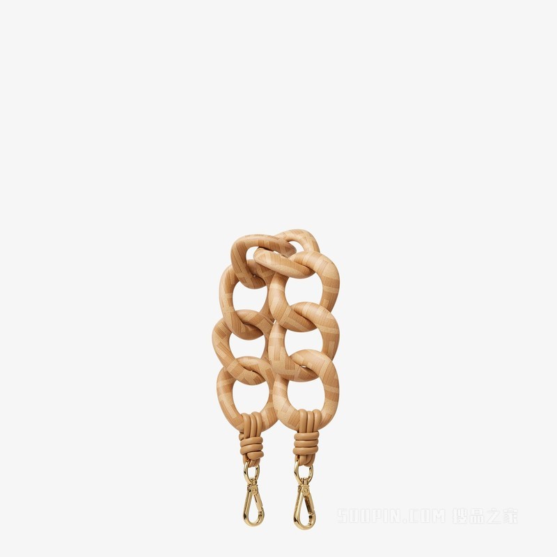 迷你Strap You 米色FF纳帕皮革肩带