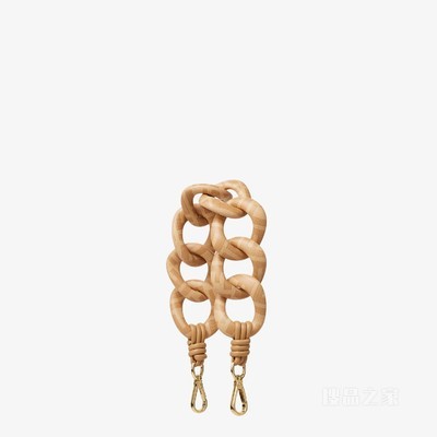 迷你Strap You 米色FF纳帕皮革肩带