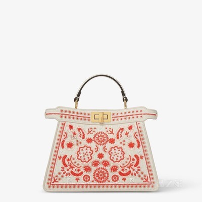 Peekaboo ISeeU小号手袋 Coral Bandana刺绣帆布手袋
