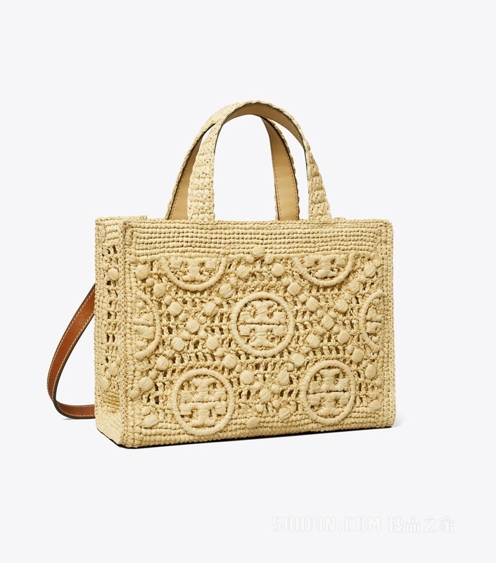 T Monogram 拉菲草手提托特包 自然原色