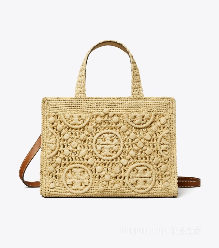 T Monogram 拉菲草手提托特包 自然原色