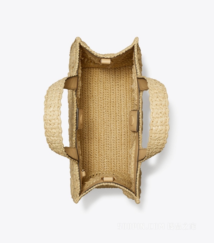 T Monogram 拉菲草手提托特包 自然原色
