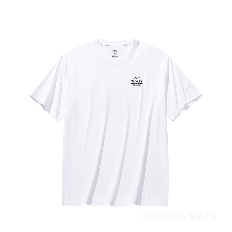 安踏冷萃TEE | 运动复古男子遮热凉感短袖针织衫