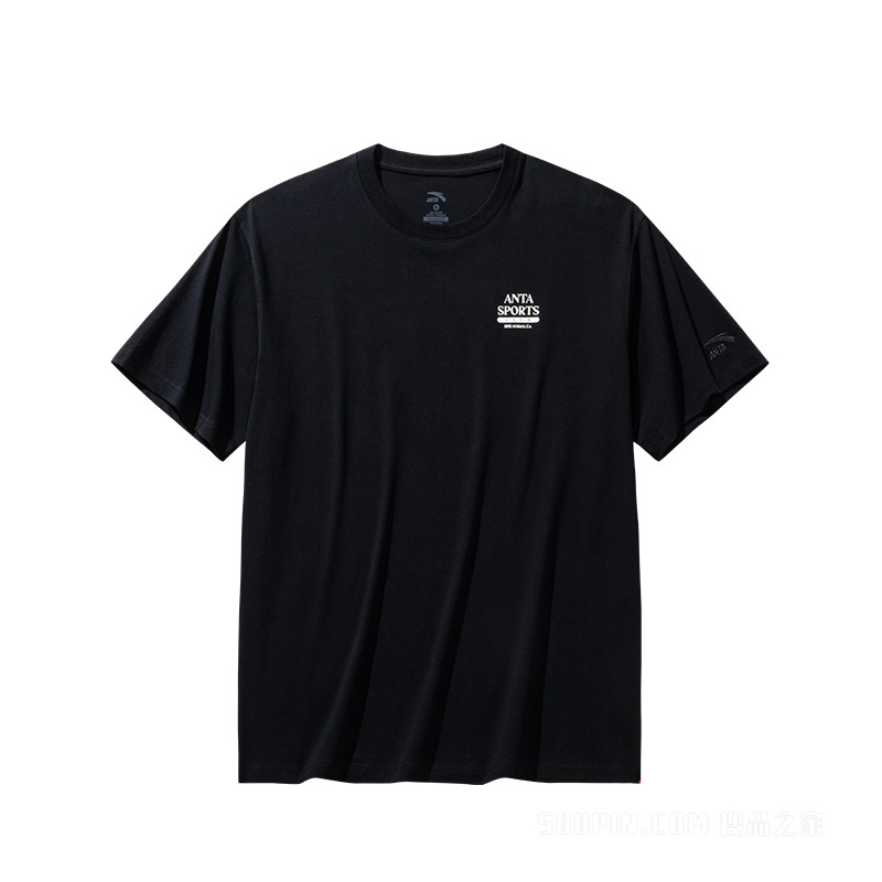安踏冷萃TEE | 运动复古男子遮热凉感短袖针织衫