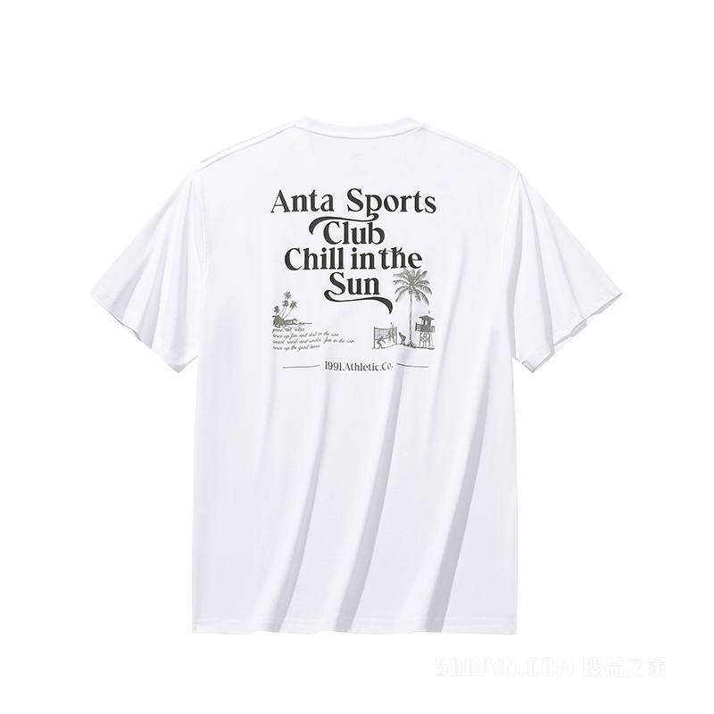 安踏冷萃TEE | 运动复古男子遮热凉感短袖针织衫