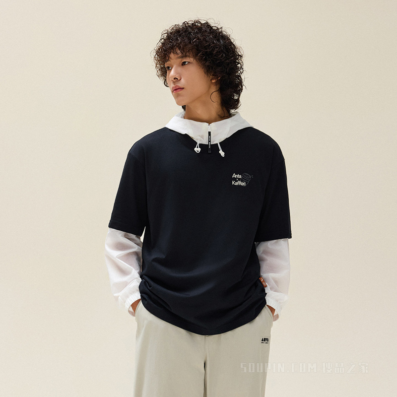 安踏咖能TEE | 出行男子短袖针织衫