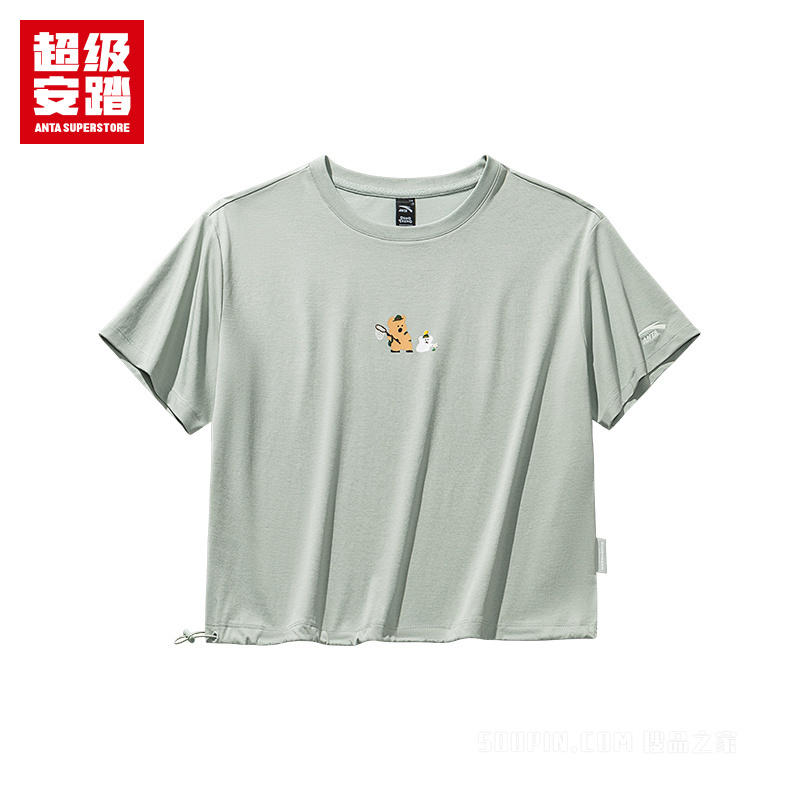 超级安踏×呆萌町联名女子冰肤短袖针织衫