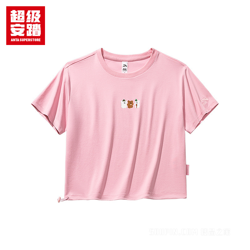 超级安踏×呆萌町联名女子冰肤短袖针织衫