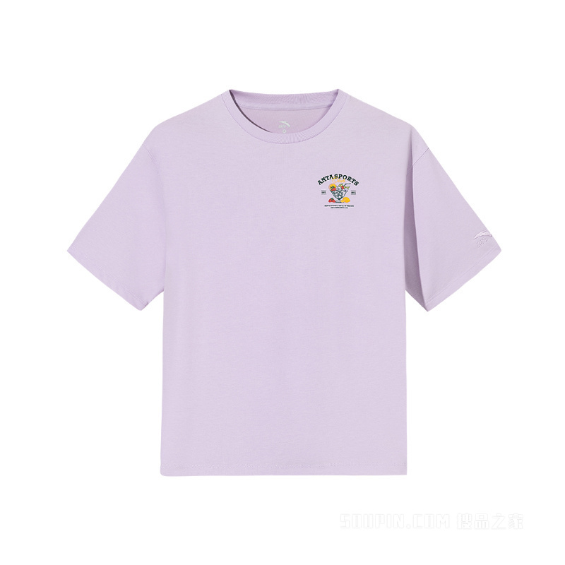 安踏冷萃TEE | 运动复古冰肤抗菌女子短袖针织衫