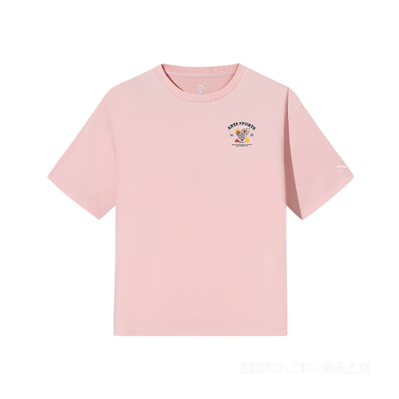 安踏冷萃TEE | 运动复古冰肤抗菌女子短袖针织衫